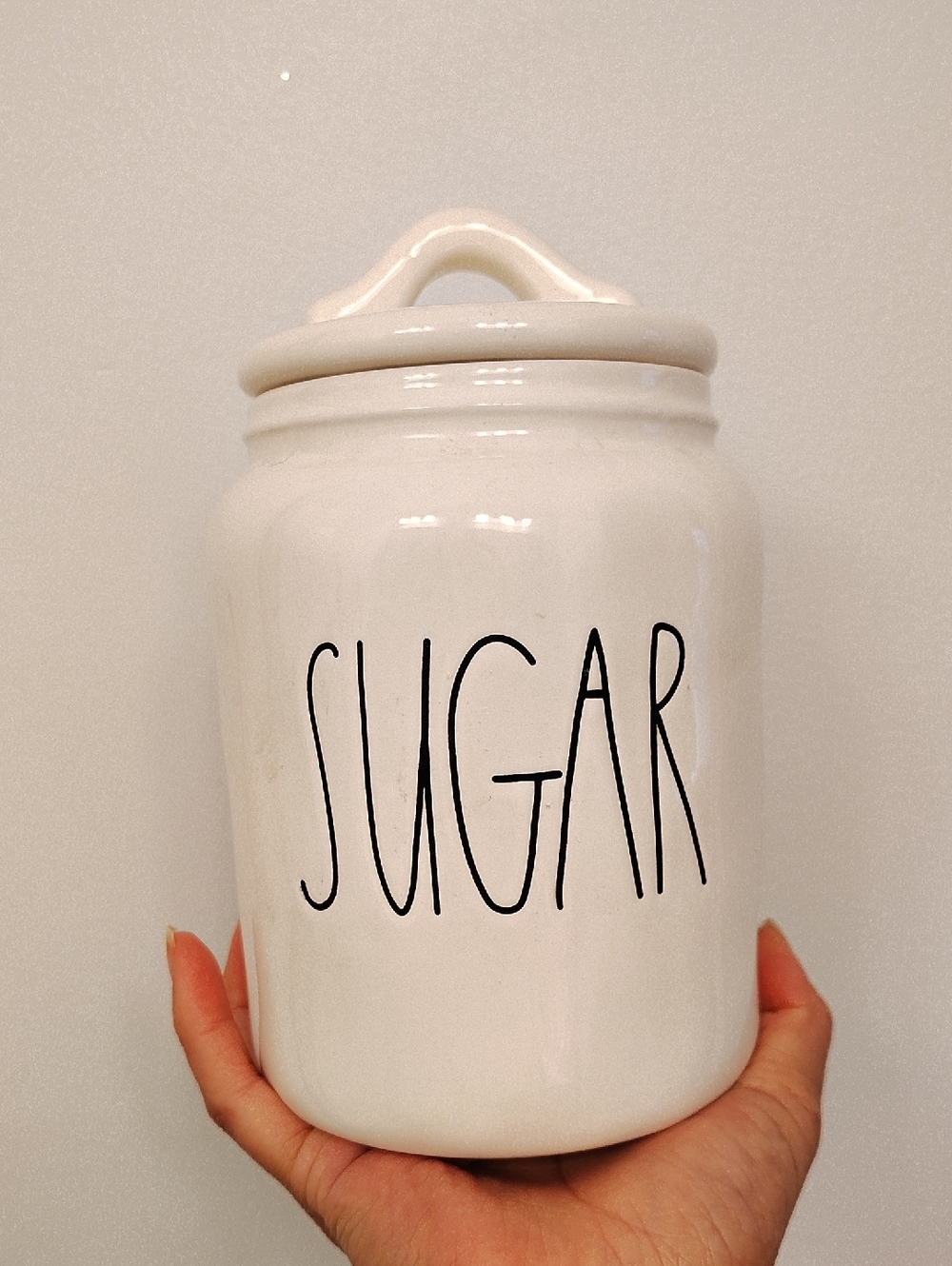 White Ceramic 'SUGAR' Canister